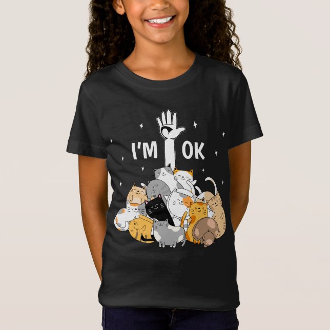 T-Shirt J'ai Ok Funny Cats Lover (Devant)