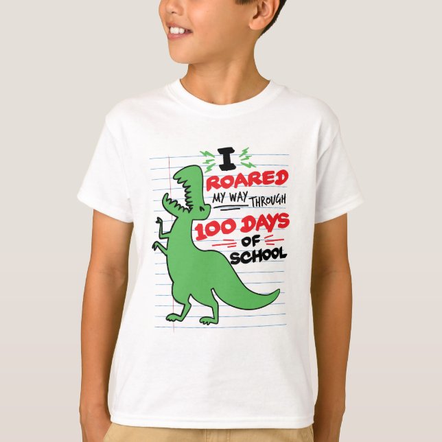 T-shirt J'ai parcouru 100 jours de Dino scolaire (Devant)