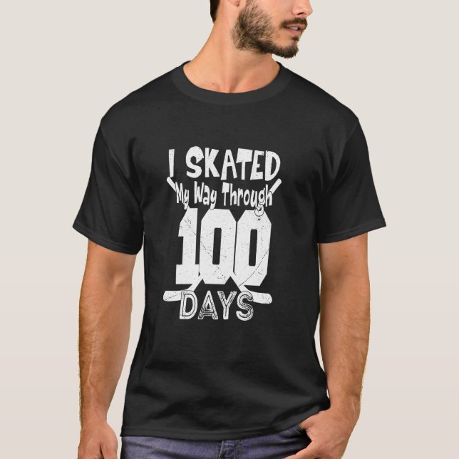 T-shirt J'Ai Patiné Mon Chemin Pendant 100 Jours Hockey 10 (Devant)