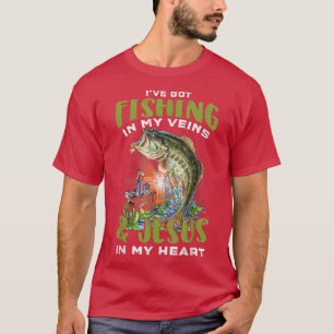 T-shirt J'ai pêché dans mes veines et Jésus dans mon coeur