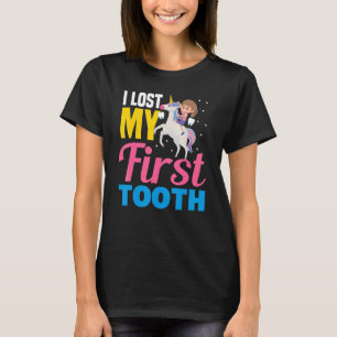 T-shirt J'ai perdu ma première dent Unicorn Filles de dent