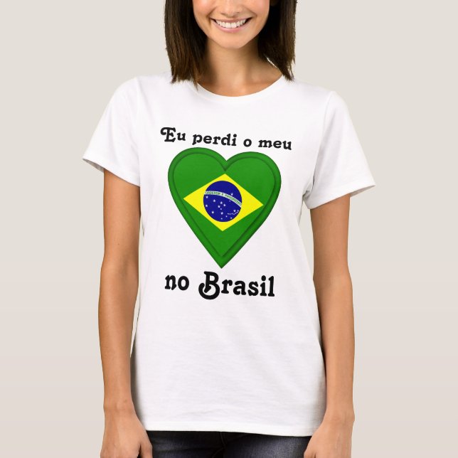 T-shirt J'ai perdu mon coeur au Brésil dans le Portugais (Devant)