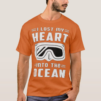 T-shirt J'Ai Perdu Mon Coeur Dans L'Océan Plongée Plongée