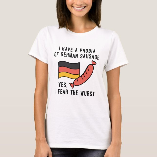 T-shirt J'Ai Peur De La Wurst (Devant)