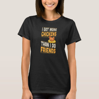 T-shirt J'Ai Plus De Poulets Que Je Ne Fais Amis Introvert