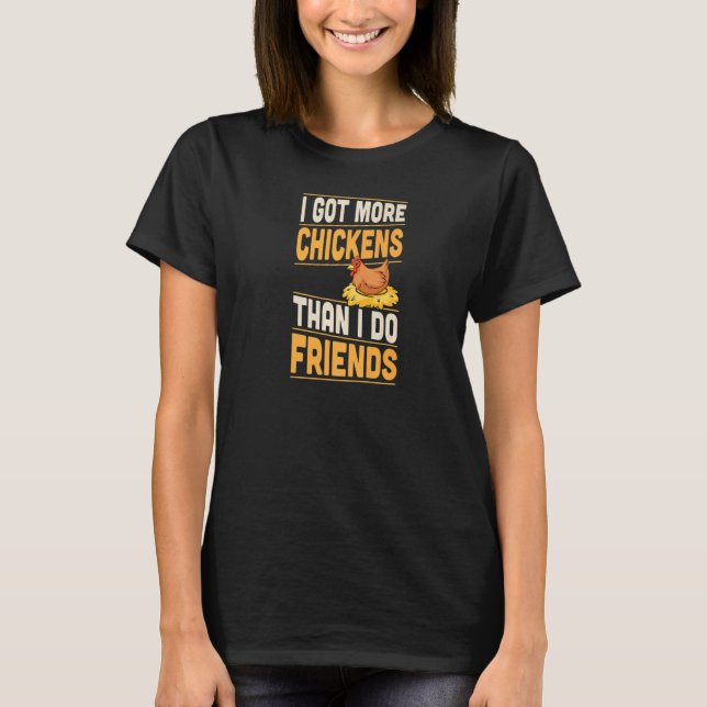 T-shirt J'Ai Plus De Poulets Que Je Ne Fais Amis Introvert (Devant)