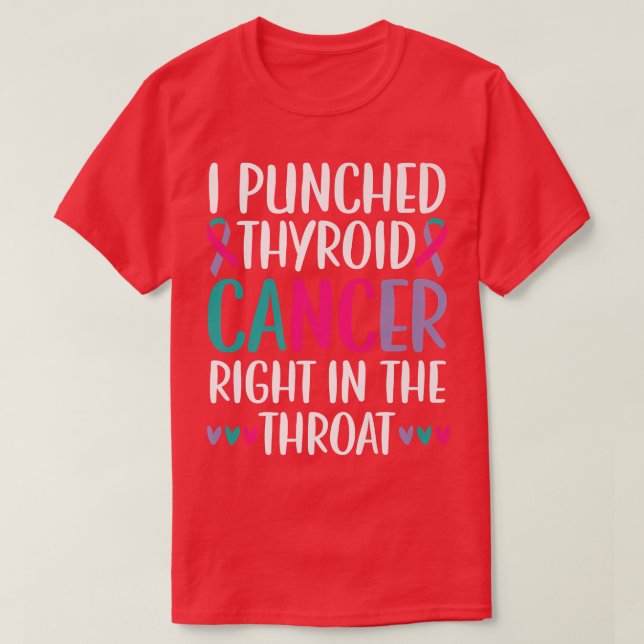 T-shirt J'Ai Puni Le Cancer Du Thyroïde En Plein Feu De Th (Design devant)