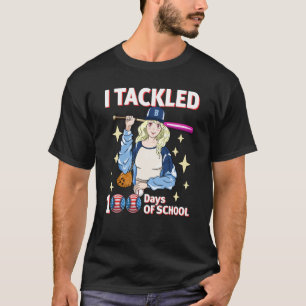 T-shirt J'ai relevé 100 jours d'école Fille de baseball 10