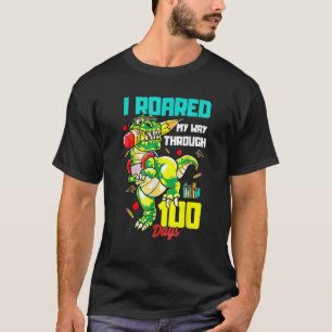 T-shirt J'ai rugis pendant mes 100 jours d'école dinosaure