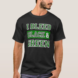 T-shirt J'ai saigné Black & Green Sports Team Jour