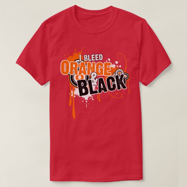 T-shirt J'ai saigné orange et noir (Design devant)