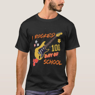 T-shirt J'ai secoué 100 jours de ping scolaire, chemise de