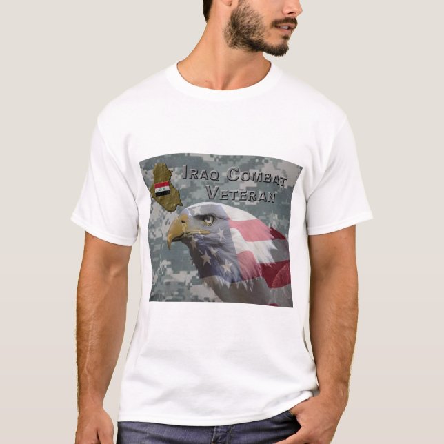 T-shirt J'Ai Servi - Un Vétéran De Combat Irag (Devant)