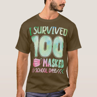 T-shirt J'ai survécu 100 jour d'école masqué drôle d'aquar