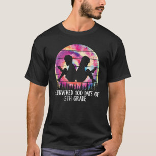 T-SHIRT J'AI SURVÉCU 100 JOURS DE 5E ÉCOLE D'ENSEIGNANT