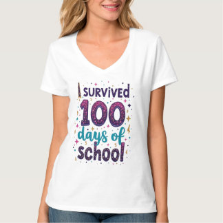 T-shirt J'ai survécu 100 jours de Conception Unicorne de l
