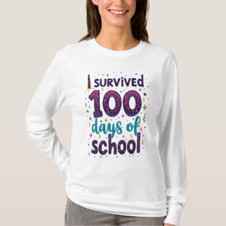 T-shirt J'ai survécu 100 jours de Conception Unicorne de l