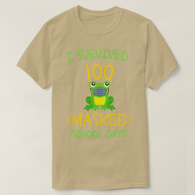 T-shirt J'ai survécu 100 jours scolaires masqués amoureux  (Design devant)