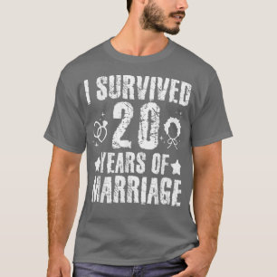 T-shirt J'Ai Survécu 20 Ans De Mariage 20E Anniversaire W