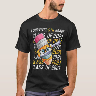 T-shirt J'Ai Survécu 5Ème Classe De Diplômés De Baccalauré