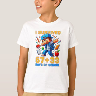 T-shirt J'ai survécu 67 33 jours d'école 100 jours d'école