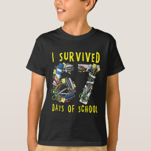 T-shirt J'ai survécu 67 + 33 jours d'école Mathématiques d