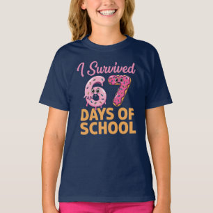 T-shirt J'ai survécu 67 jours de beignets de l'école Drôle