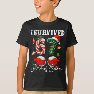 T-shirt J'ai survécu 67 jours de l'école Canne de bonbon d