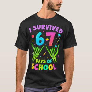 T-shirt J'ai survécu 67 jours de professeurs des écoles sq