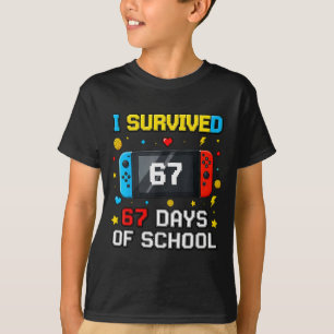 T-shirt J'ai survécu 67 jours d'école 67 Carré de professe