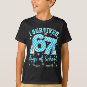 T-shirt J'ai survécu 67 jours d'école drôle 67 mème Noël