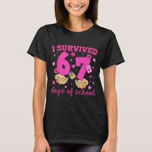 T-shirt J'ai survécu 67 jours d'école drôle mème garçon fi
