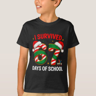 T-shirt J'ai survécu 67 jours d'école Funny Gen Noël