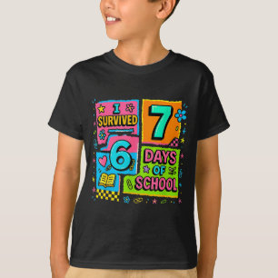 T-shirt J'ai survécu 67 jours d'école Mème drôle coloré D