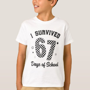 T-shirt J'ai survécu 67 jours d'école Professeur élève drô