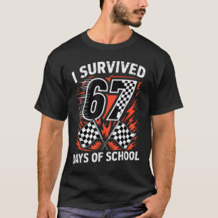 T-shirt J'ai survécu 67 jours d'école Six Seven Meme Racin