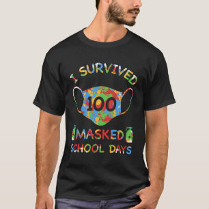 T-shirt J'Ai Survécu À 100 Journées Scolaires Masquées Pou
