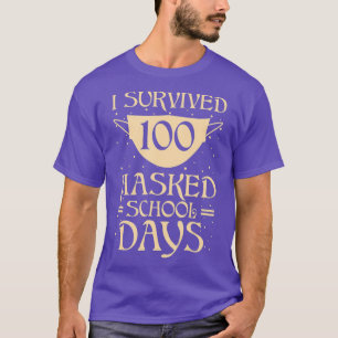 T-shirt J'Ai Survécu À 100 Journées Scolaires Masquées Pou