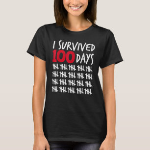 T-shirt J'Ai Survécu À 100 Jours De Joyeux 100E Jour D'Éco