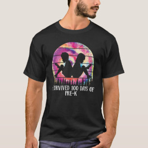 T-SHIRT J'AI SURVÉCU À 100 JOURS D'ÉCOLE D'ENSEIGNANT PRÉ-