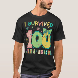 T-shirt J'ai survécu à 100 jours d'école Enseignants et él