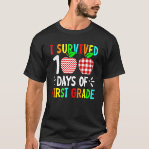 T-shirt J'Ai Survécu À 100 Jours D'Enseignant De Première