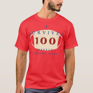 T-shirt j'ai survécu à 100 jours scolaires masqués 32