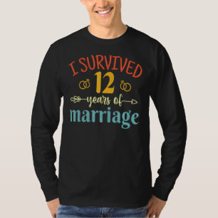 T-shirt J'Ai Survécu À 12 Ans De Mariage Couple 12E Annive