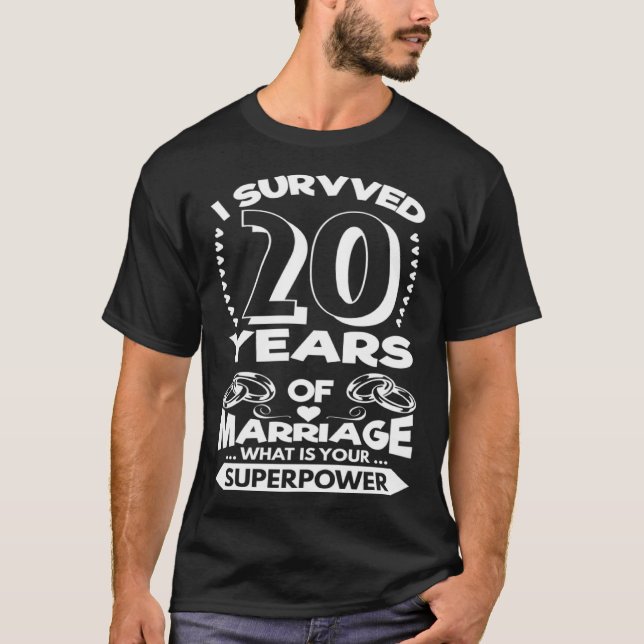 T-shirt J'Ai Survécu À 20 Ans De Mariage (Devant)