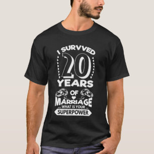 T-shirt J'Ai Survécu À 20 Ans De Mariage - Anniversaire 