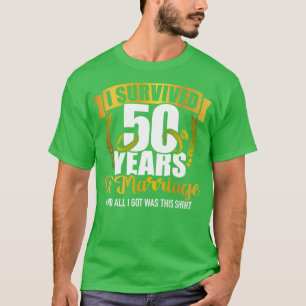 T-shirt J'ai survécu à 50 ans de mariage pour le 50ème mar