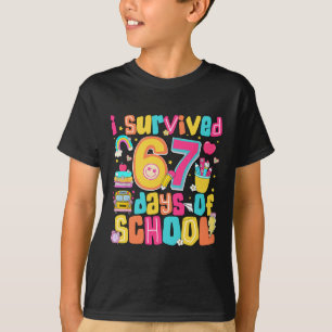 T-shirt J'ai survécu à 67 jours d'école Mème drôle Profess