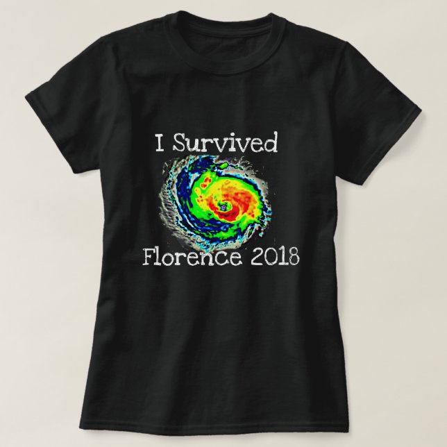 T-shirt "J'ai survécu à Florence 2018" et à radar (Design devant)