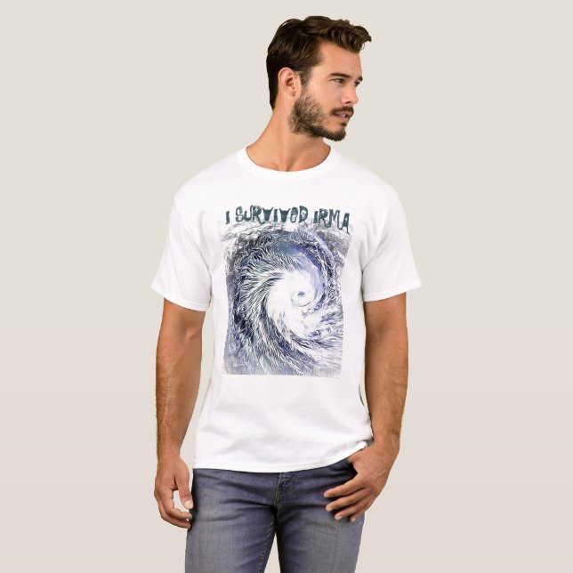 T-SHIRT J'AI SURVÉCU À LA CHEMISE D'OURAGAN D'IRMA (Devant entier)